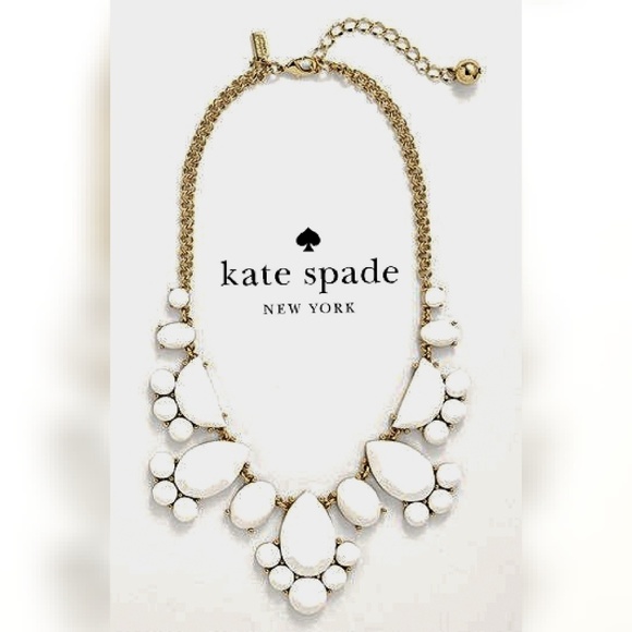 **NWT** Kate Spade White/Gold Statement Necklace - Picture 1 of 1
